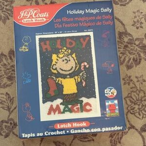New Sealed Vintage Christmas Holiday Magic Sally Peanuts Latch Hook Kit